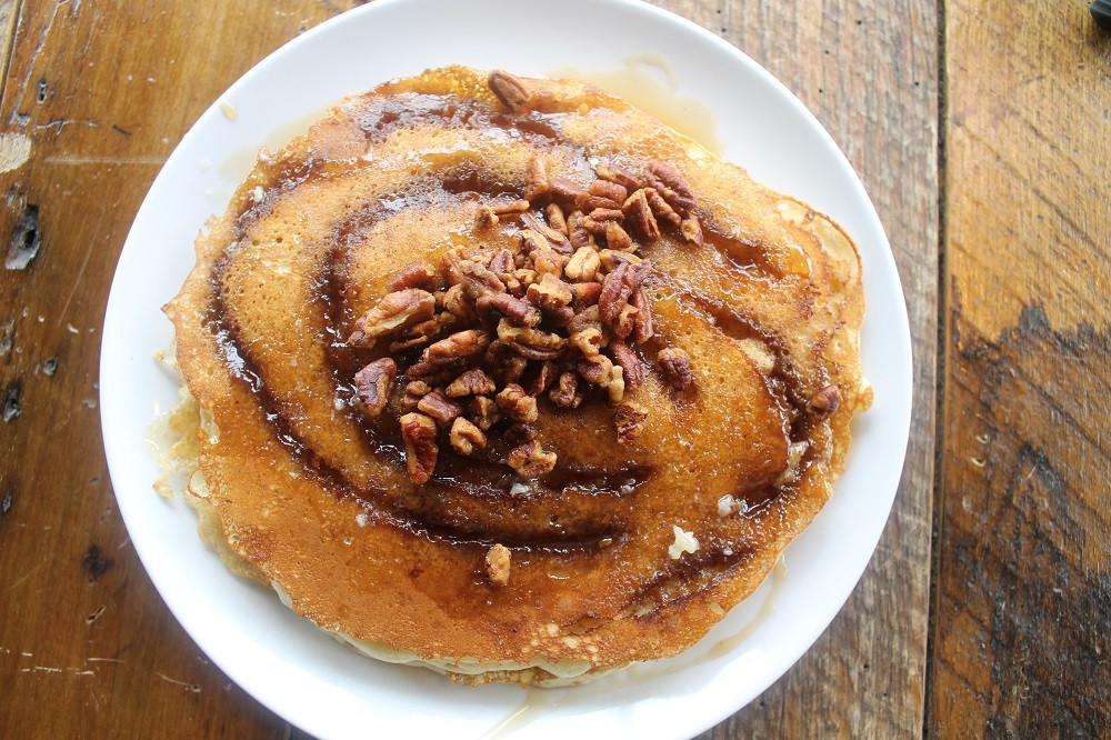 Featured image for post: SIGNATURE ITEM: Caramel Roll Pancakes